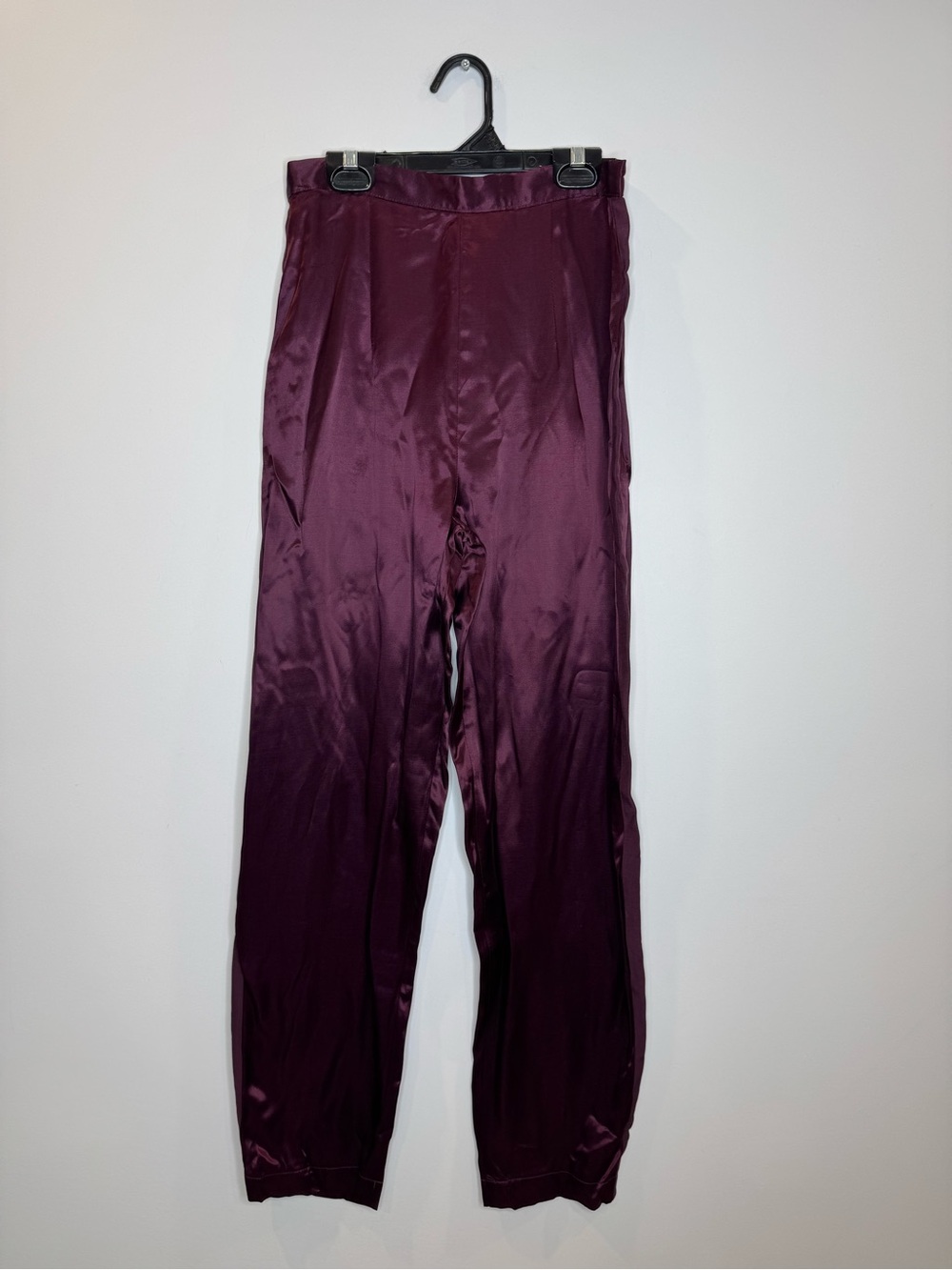 Frederick's of Hollywood vintage purple Satin Burgundy Dress slim straight Pants